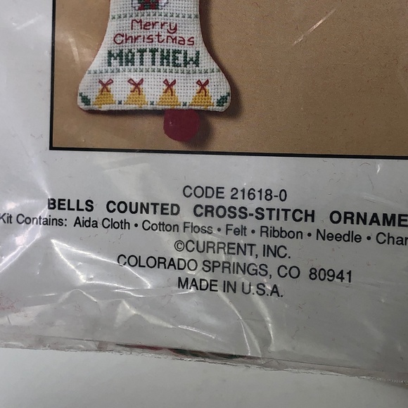 Bucilla “Stitch & Mail” Santa + Current 3 Bells Counted Cross-Stitch Ornaments - Picture 7 of 11